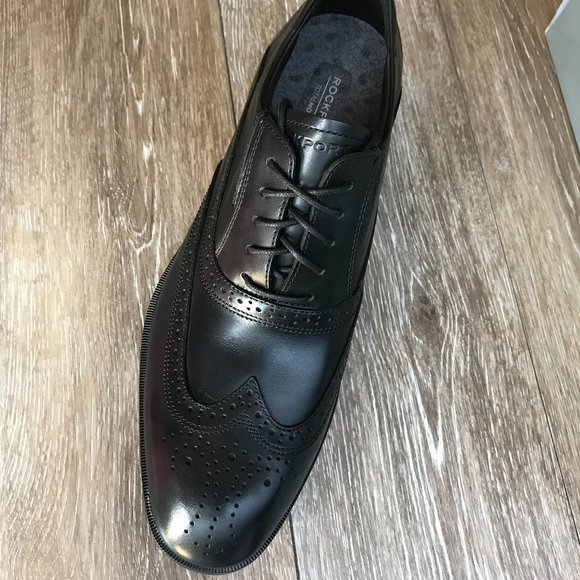 ROCKPORT Total Motion Office Black Wing Tip Oxford dress shoe - Picture 3 of 6